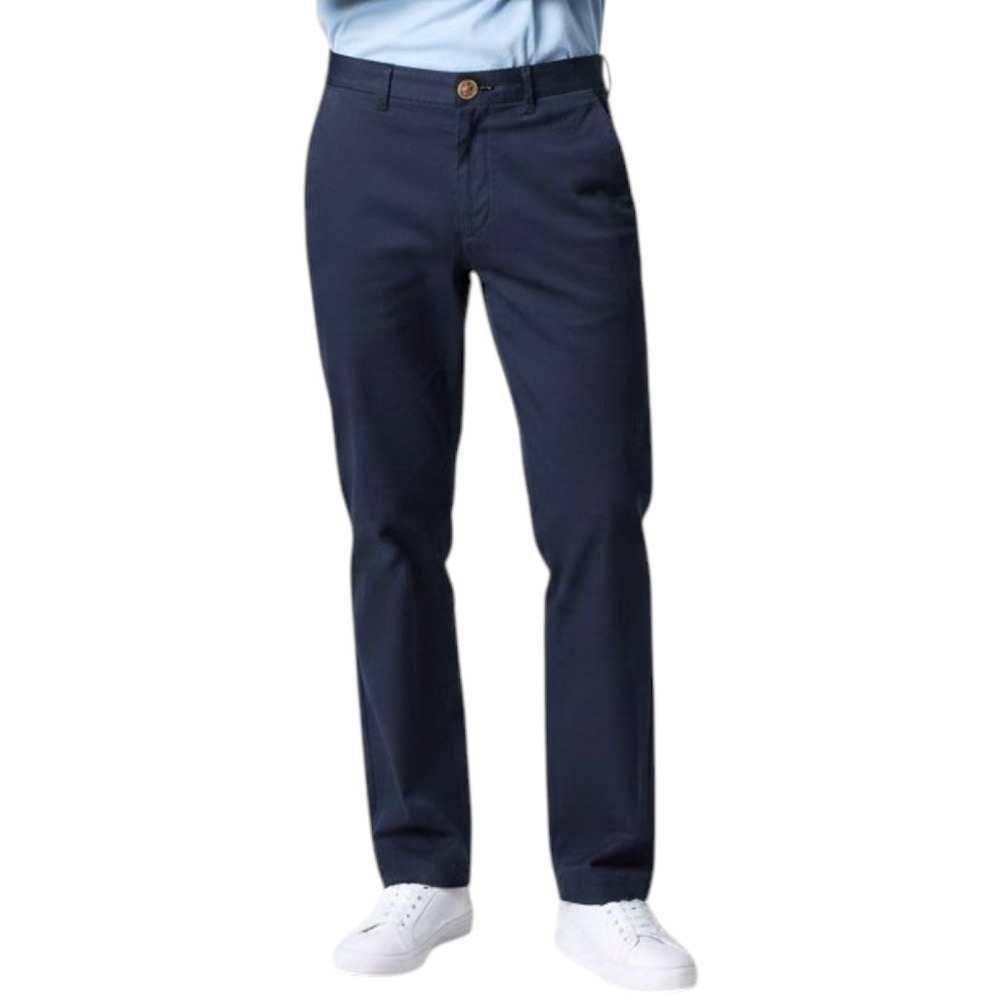 St Johns Bay Mens Stretch Chino Pants Size 36x32 Navy Blue Straight Fit NWT Work